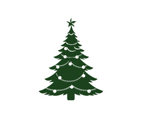  Christmas tree, modern flat design