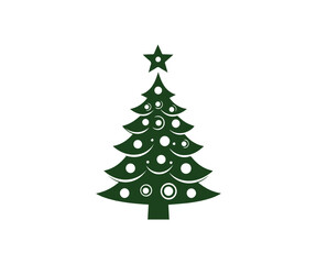  Christmas tree, modern flat design