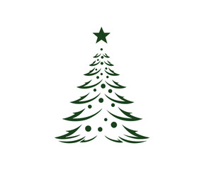 Christmas tree, modern flat design