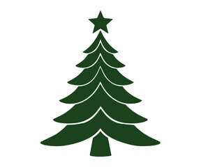  Christmas tree, modern flat design