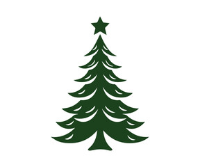  Christmas tree, modern flat design