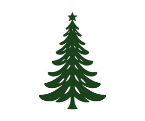  Christmas tree, modern flat design