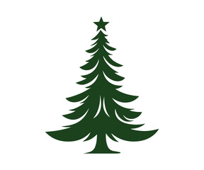  Christmas tree, modern flat design
