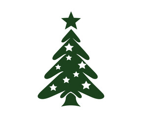  Christmas tree, modern flat design