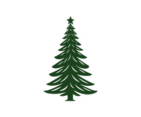  Christmas tree, modern flat design