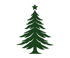  Christmas tree, modern flat design