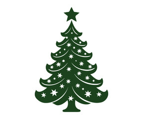  Christmas tree, modern flat design