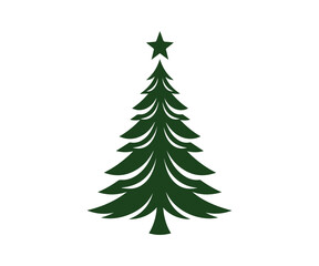  Christmas tree, modern flat design
