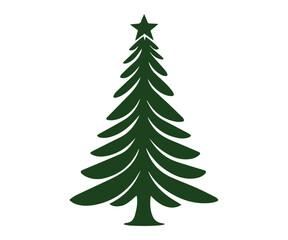  Christmas tree, modern flat design
