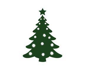  Christmas tree, modern flat design