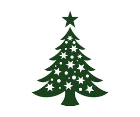  Christmas tree, modern flat design
