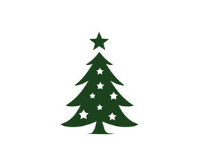  Christmas tree, modern flat design