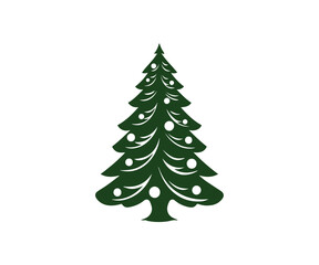  Christmas tree, modern flat design