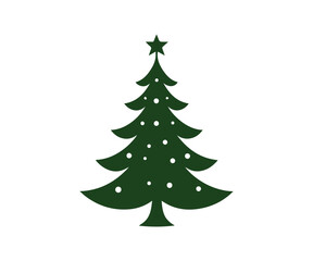  Christmas tree, modern flat design