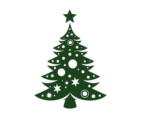  Christmas tree, modern flat design