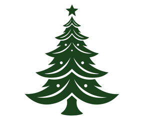  Christmas tree, modern flat design