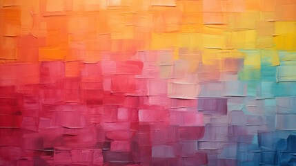 Oil Painting canvas colorful texture background. Burnt orange Yellow, Pink, Pine green, Red. Rainbow