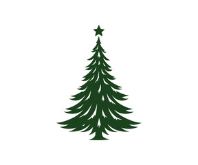  Christmas tree, modern flat design