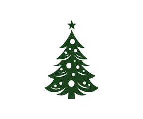 Christmas tree, modern flat design