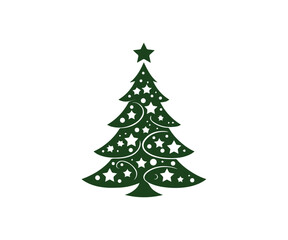  Christmas tree, modern flat design