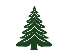  Christmas tree, modern flat design