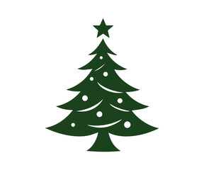  Christmas tree, modern flat design