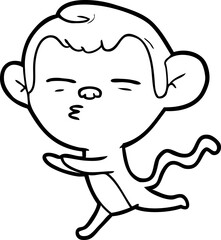 cartoon suspicious monkey