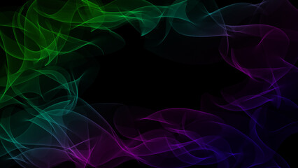 Dark abstract background with a glowing abstract waves, abstract background.