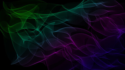 Dark abstract background with a glowing abstract waves, abstract background.