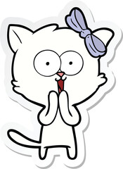 sticker of a cartoon cat