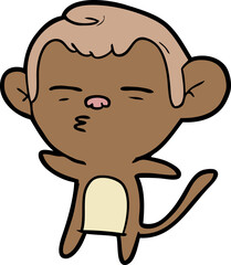 cartoon suspicious monkey