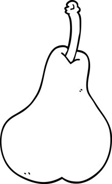 recommend clip art: line drawing cartoon healthy pear