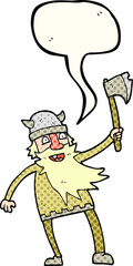 freehand drawn comic book speech bubble cartoon viking