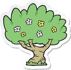 sticker of a cartoon tree