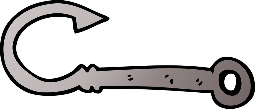 cartoon doodle fish hook