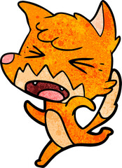 angry cartoon fox running