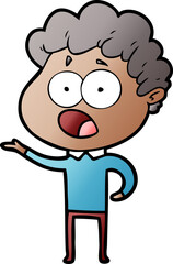 Obraz premium cartoon man gasping in surprise
