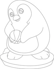 Penguin Basketball player Basketball Sports Animal Vector Graphic Art Illustration