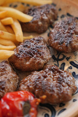 Traditional Turkish Cuisine Meatball Akhisar Kofte