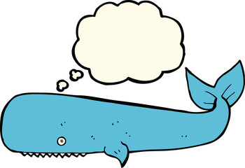 cartoon whale with thought bubble