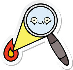 sticker of a cute cartoon magnifying glass