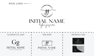 gg, g and g, Initial branding kit Luxury-Premium Vector Logo