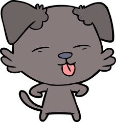 cartoon dog sticking out tongue