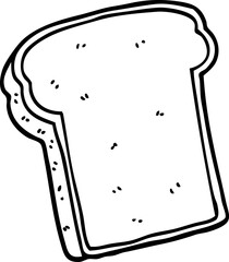 line drawing cartoon slice of bread