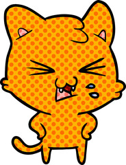 cartoon cat hissing