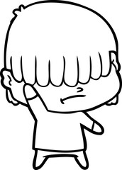 cartoon boy with untidy hair