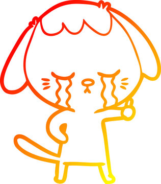recommend clip art: warm gradient line drawing of a cartoon dog
