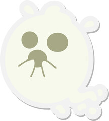 cute frightened ghost sticker