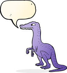 cartoon dinosaur with speech bubble