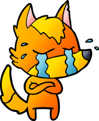 sad little fox cartoon character